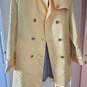 Calvin Klein Collection Yellow Quilted Trench Coat